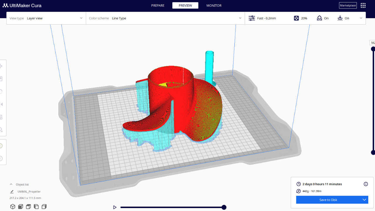 Method slicing Cura 5.6